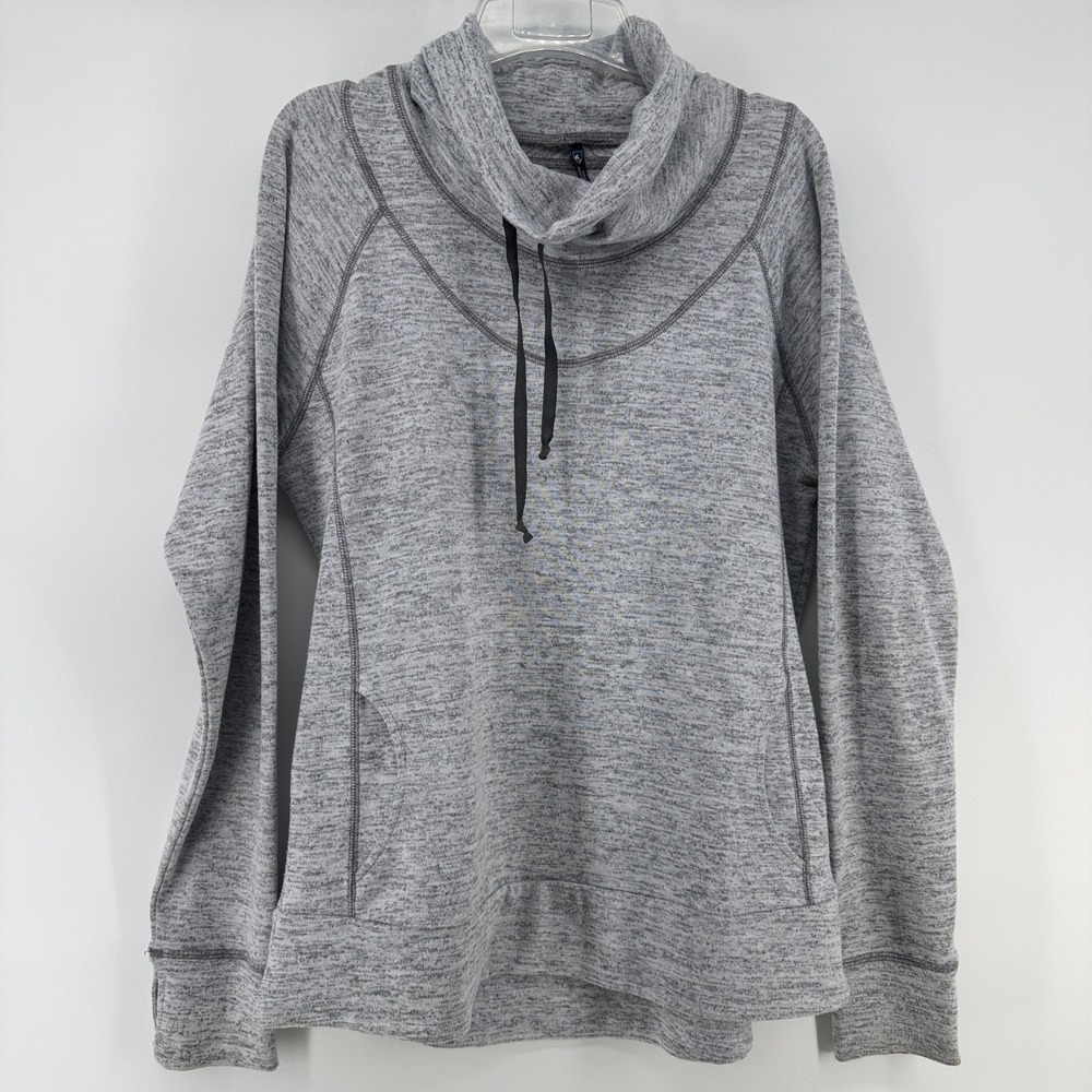 Kuhl Womens XL Cowl Neck Pullover Space Dye Heather Grey Sweatshirt Pockets
